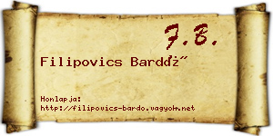 Filipovics Bardó névjegykártya